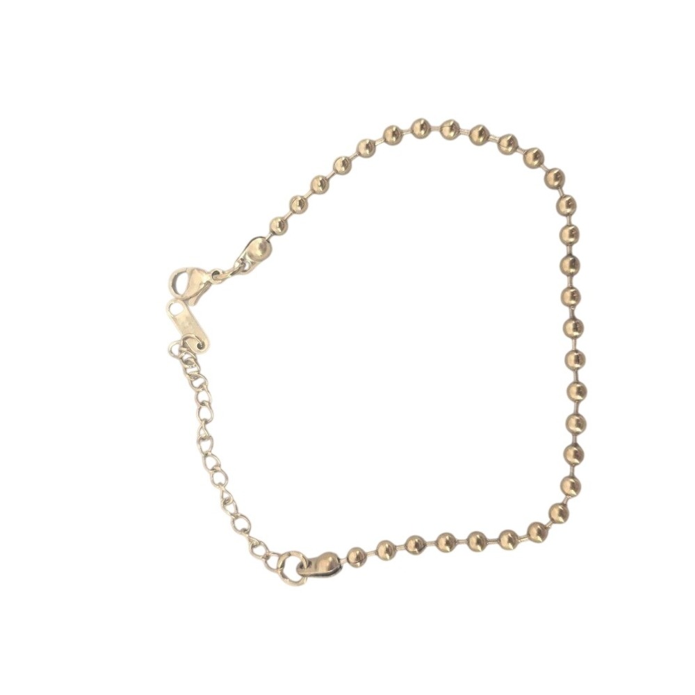 Bracelet Women Ball Chain Gold‎ Tone Adjustable 6.5-8.5in - Picture 1 of 2